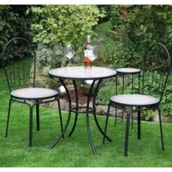 Siena Garden Blumenständer Prato Eisen 41 Cm X 41 Cm X 59 Cm Schwarz Mosaik -Gartengerätegeschäft 720914 1346 03