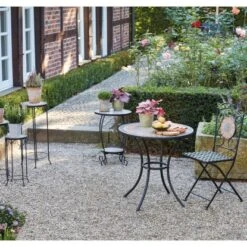 Siena Garden Blumenständer Prato Eisen 41 Cm X 41 Cm X 59 Cm Schwarz Mosaik -Gartengerätegeschäft 720914 1346 06