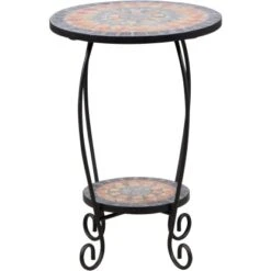 Siena Garden Blumenständer Prato Eisen 41 Cm X 41 Cm X 59 Cm Schwarz Mosaik -Gartengerätegeschäft 720914 1346 07