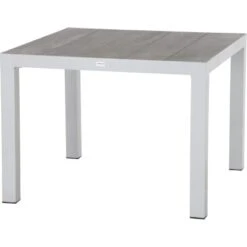 Siena Garden Dining-Tisch Silva Alu 100 Cm X 100 Cm Weiß-Grau Matt/Washed Grey