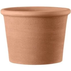 Deroma Pflanztopf Bordato Primitivo White Ø 43 Cm Terrakotta-Tonweiß