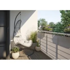 Acamp Hängesessel Tonga Aus PE-Geflecht Schwarz-Ecru 2 Acamp Hängesessel Tonga Aus PE-Geflecht Schwarz-Ecru -Gartengerätegeschäft 8109928 3