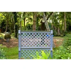 KHW Pflanzkasten Groß M. Zentralspalier 2-tlg. Grau 140 Cm X 100 Cm X 43 Cm -Gartengerätegeschäft 836760 4164 5