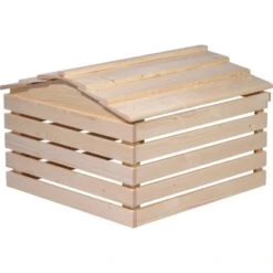 Dobar Mährobotergarage Mit Abnehmbarem Dach Fichte Natur 52,5 X 78,5 X 74 Cm -Gartengerätegeschäft 8539322 4637 04