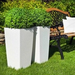 Siena Garden Pflanzgefäß Modern Paris Weiß 35x35x68,0 Cm -Gartengerätegeschäft 8630360 1346 5