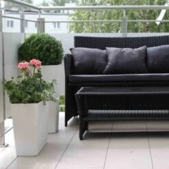 Siena Garden Pflanzgefäß Modern Paris Weiß 35x35x68,0 Cm -Gartengerätegeschäft 8630360 1346 6