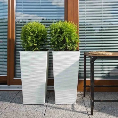 Siena Garden Pflanzgefäß Modern Nizza Weiß 35x35x68,0 cm Siena Garden Pflanzgefäß Modern Nizza Weiß 35x35x68,0 Cm -Gartengerätegeschäft 8630709 1346 4