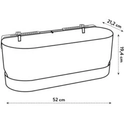 Elho Übertopf Greenville Easy Balcony 19,4 Cm X 52 Cm Living Schwarz -Gartengerätegeschäft 8711904496395 4667 04