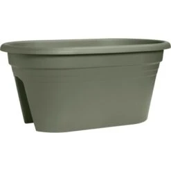 Florus Geländertopf Mediterran 2-fach 50 Cm X 30 Cm X 22,5 Cm Olivengrün