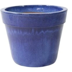 M Collections Pflanztopf Glazed Basic Pot Falling 47 Cm X 47 Cm Blau