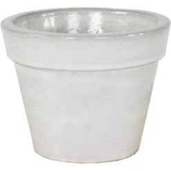 M Collections Pflanztopf Glazed Basic Pot 27 Cm X 27 Cm Weiß