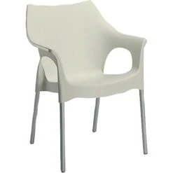 Stapelstuhl Vegas Silber/elfenbein