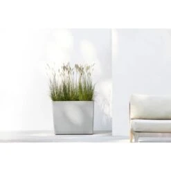 Ecopots Pflanztopf Paris Rollen Weißgrau 85 Cm X 40 Cm X 65 Cm -Gartengerätegeschäft ParisWheels85WhiteGrey 90